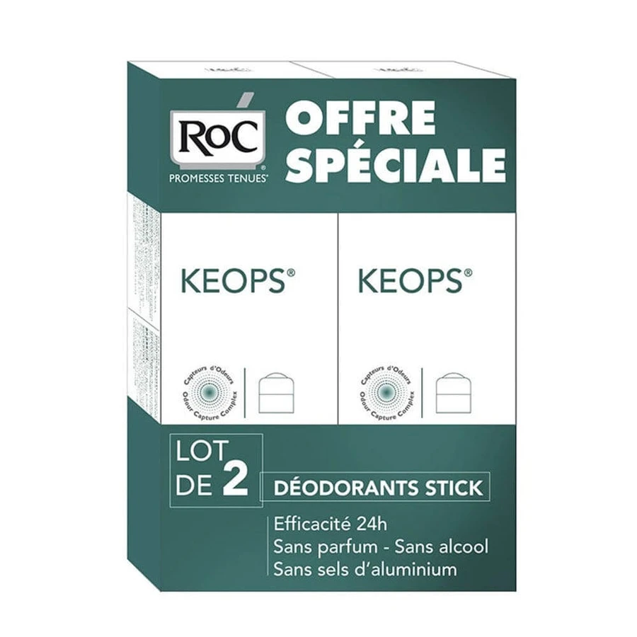 Roc Keops Deodorant Stick Moderate Transpiration 2x40ml