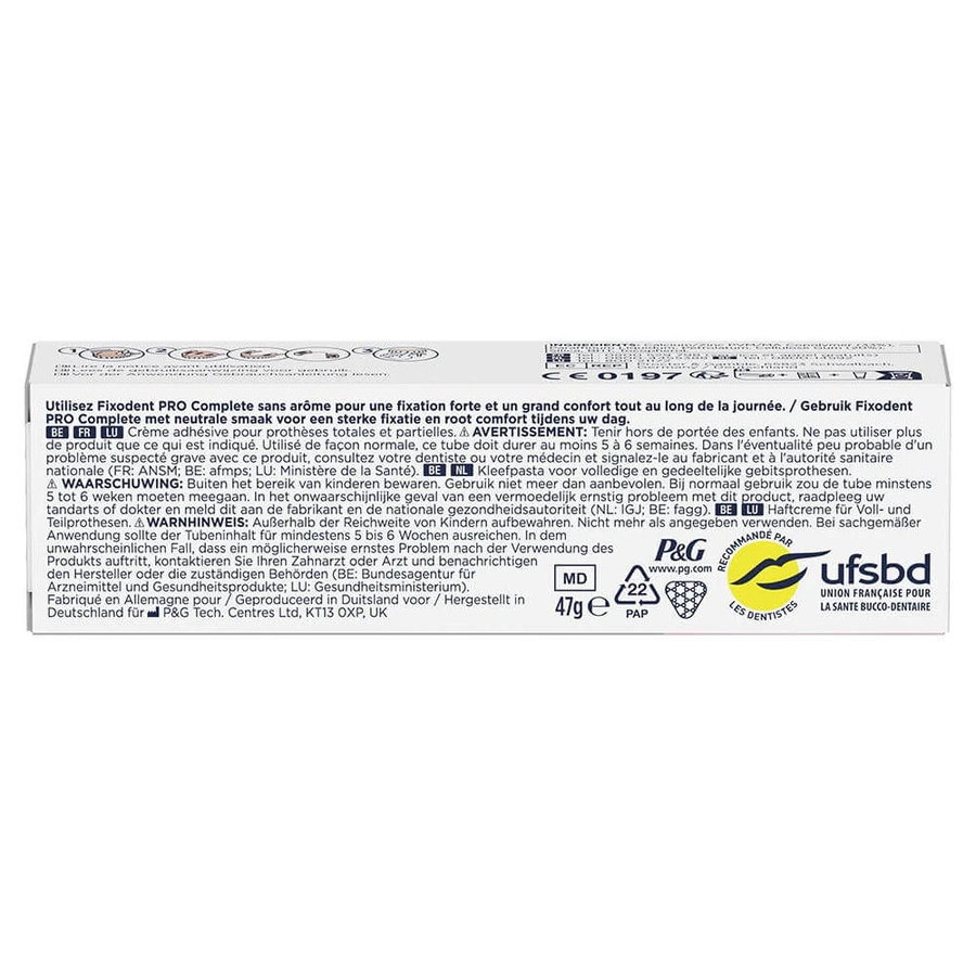 Fixodent Pro Complete Krem adhezyjny do protez całkowitych Neutral Care 47g: ceny i cechy