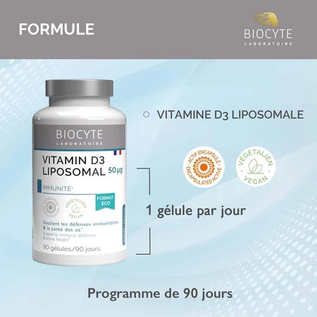 Biocyte Witamina D3 Lipozomal 90 kapsułek: ceny i cechy
