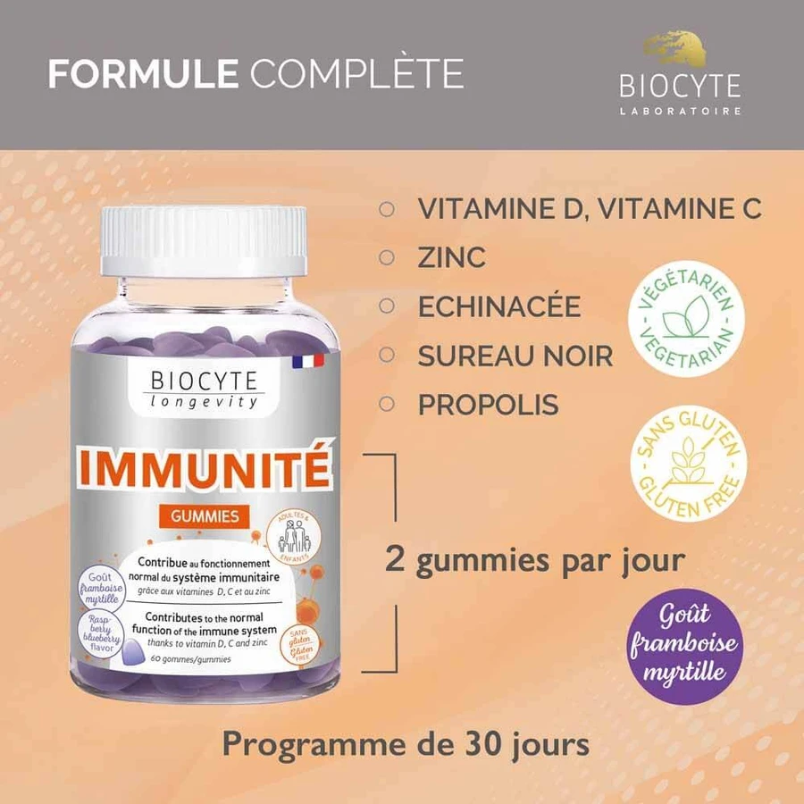 Biocyte Longevity Immunité 60 Gummies