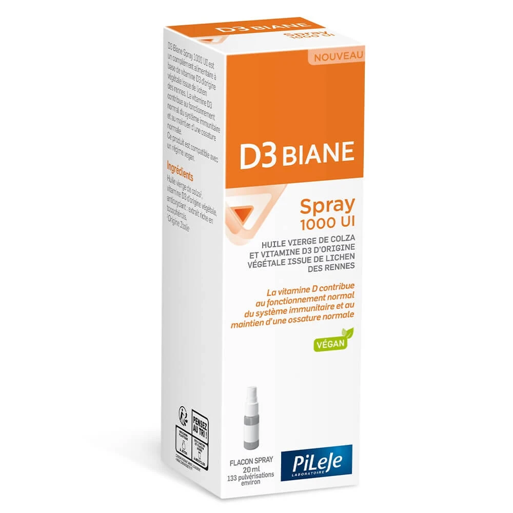 Pileje D3 Biane D3 BIANE Sublingual Spray 1000 IU 20ml