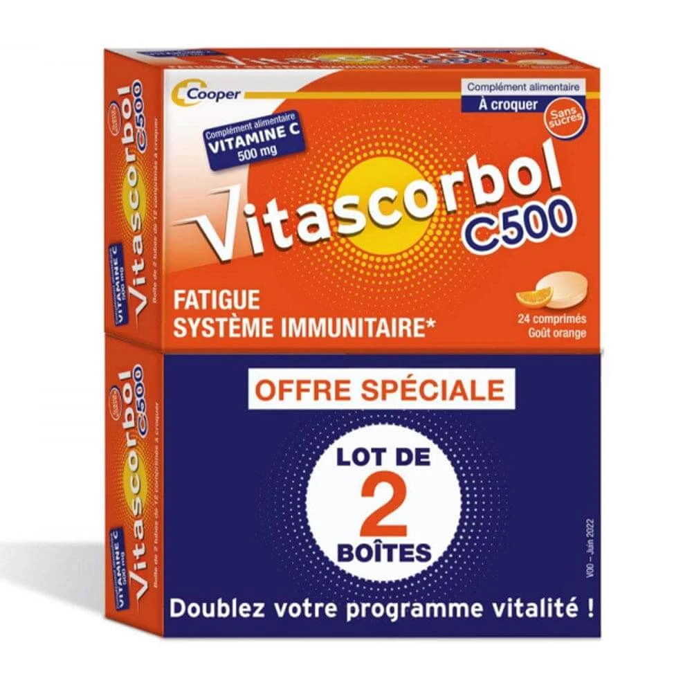 Vitascorbol Vitamine C 500mg Geschmack Orange 2x24 Kautabletten