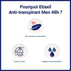 Etiaxil Spray antiperspirant pentru bărbați 48 de ore fără aluminiu Peaux Sensibles 2x150ml