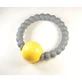 Irreversibles Silikon-Rassel-Armband Grau/Gelb