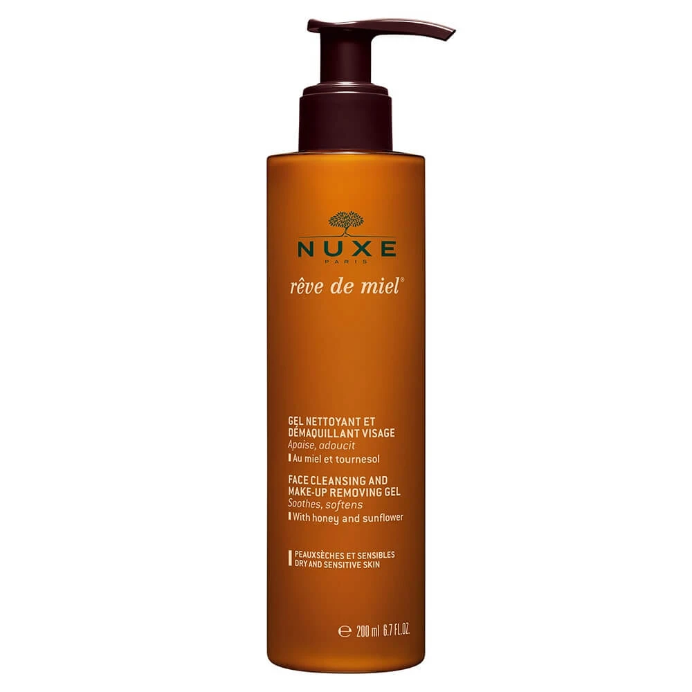 Nuxe Reve De Miel Reinigungs- und Abschminkgel für trockene und empfindliche Haut 200ml