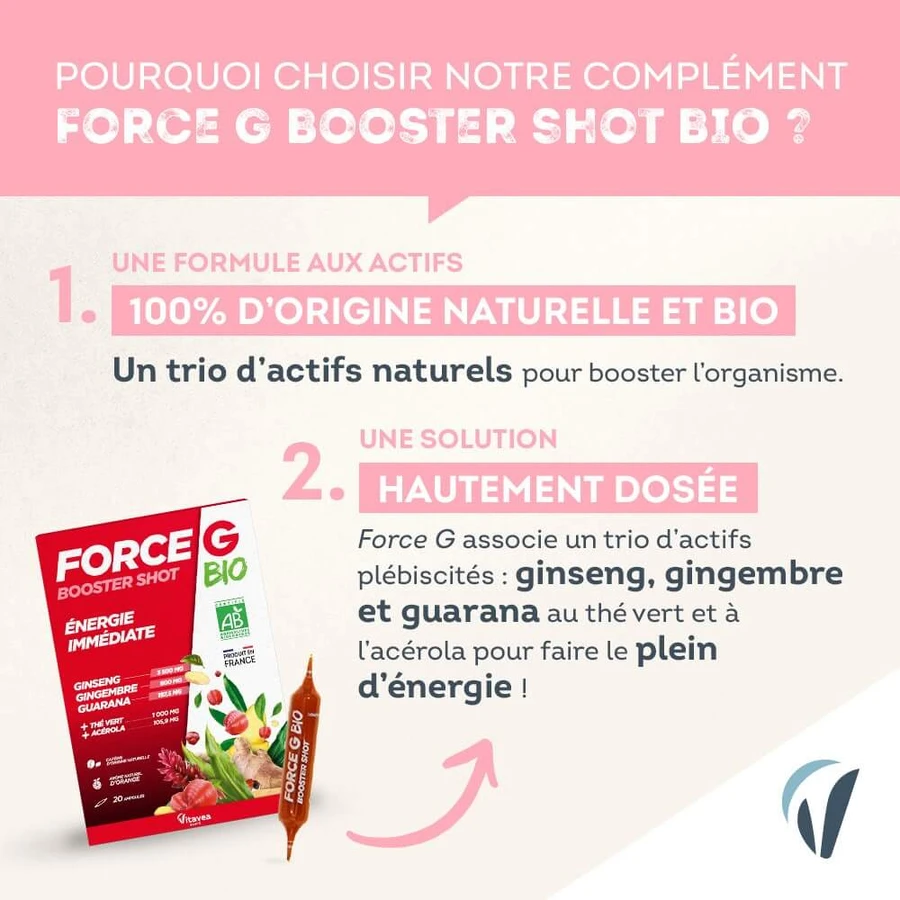 Vitavea Santé Force G Organic Boost Instant Energy 20 bulbi