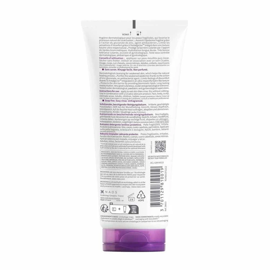 Bioderma Cicabio Schützender, beruhigender Reinigungsbalsam für empfindliche und gereizte Haut 200 ml