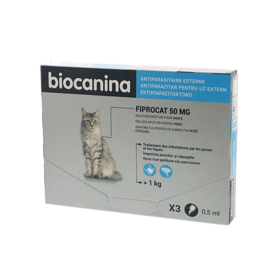 Biocanine Antiparazitar extern FIPROCAT 50MG 3 pipete
