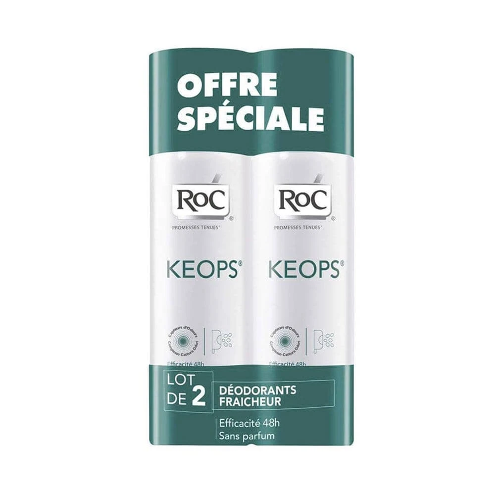 Roc Keops Deodorant Spray Fresh Moderate Transpiration 2x100ml