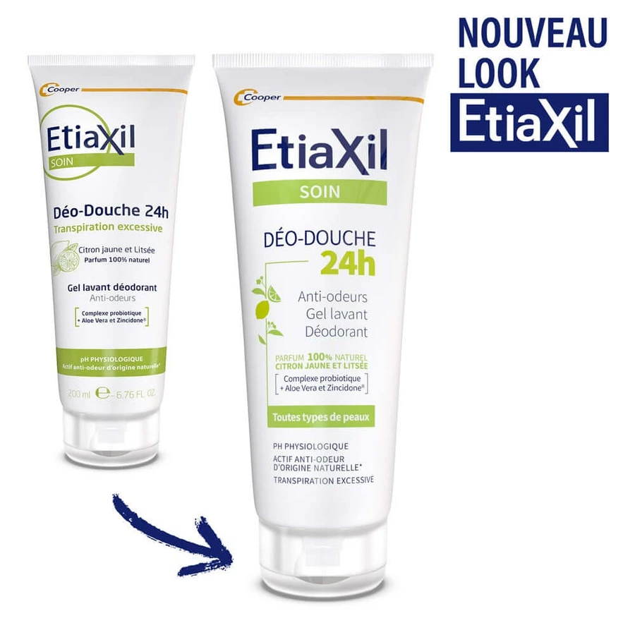 Etiaxil 24h Gel de duș cu lămâie pentru transpirație excesivă Piele sensibilă 200 ml