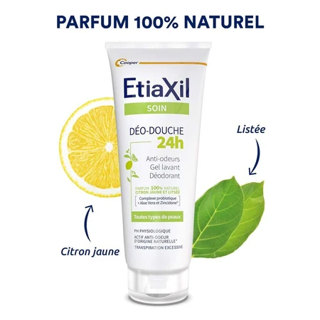 Etiaxil 24h Gel de duș cu lămâie pentru transpirație excesivă Piele sensibilă 200 ml