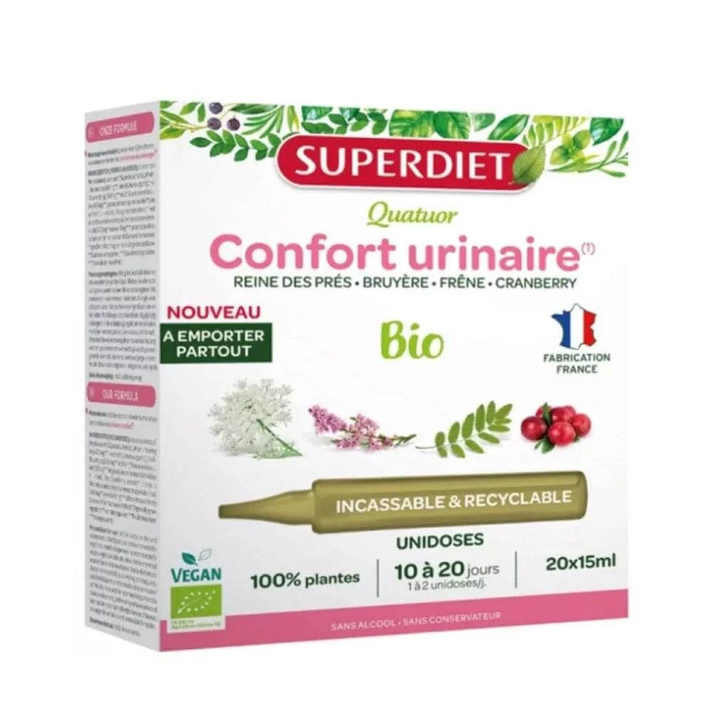 Superdiet Quatuor Corfort Urinaire Bio 20 15 ml Monodosen