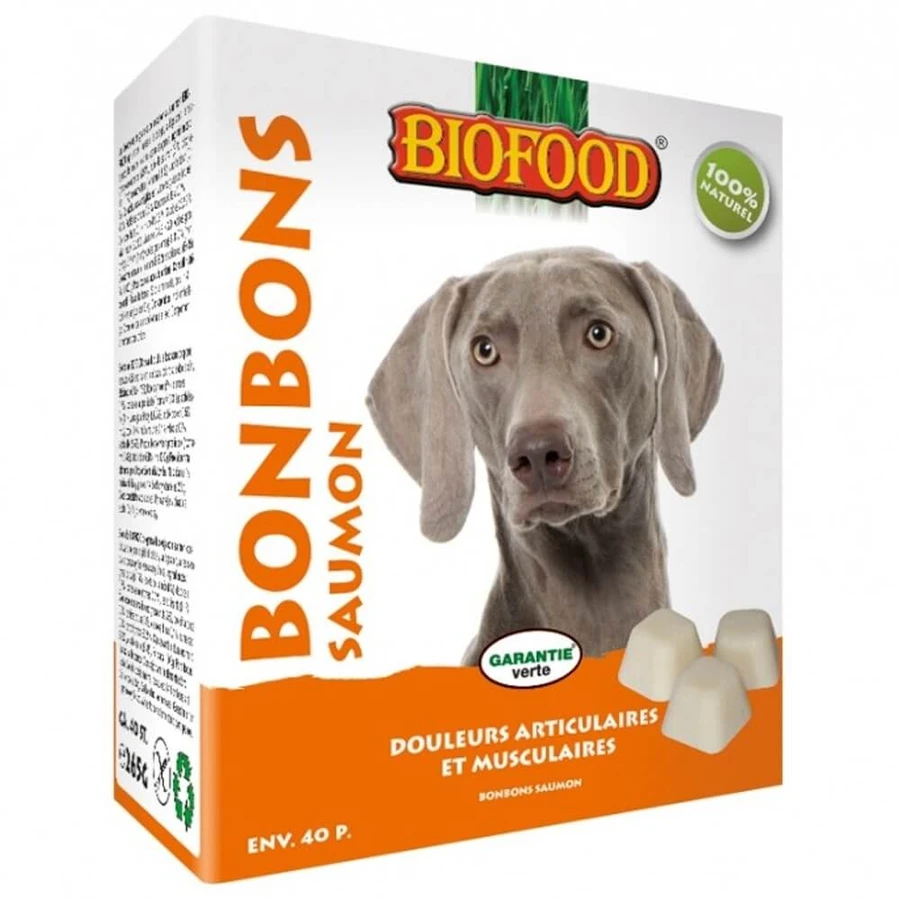 Biofood Maxi Salmon Bomboane pentru articulații și dureri musculare pentru câini 40 bucăți