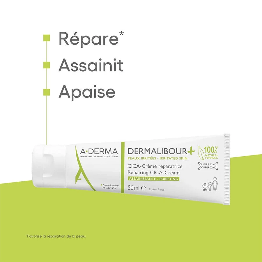 A-Derma Dermalibour+ CICA-Cream Restrukturierend Reinigend Irritierte Haut 50ml