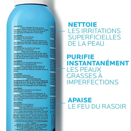 La Roche-Posay Serozinc Zuiverende en Verzachtende Oplossing met Zinksulfaat 150ml