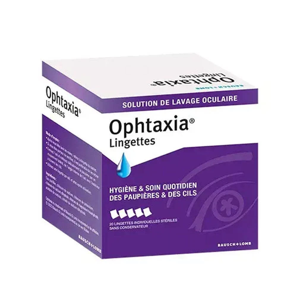 Bausch&Lomb Ophtaxia Tägliche Hygiene und Pflege Wischtücher Augenlider und Wimpern x20