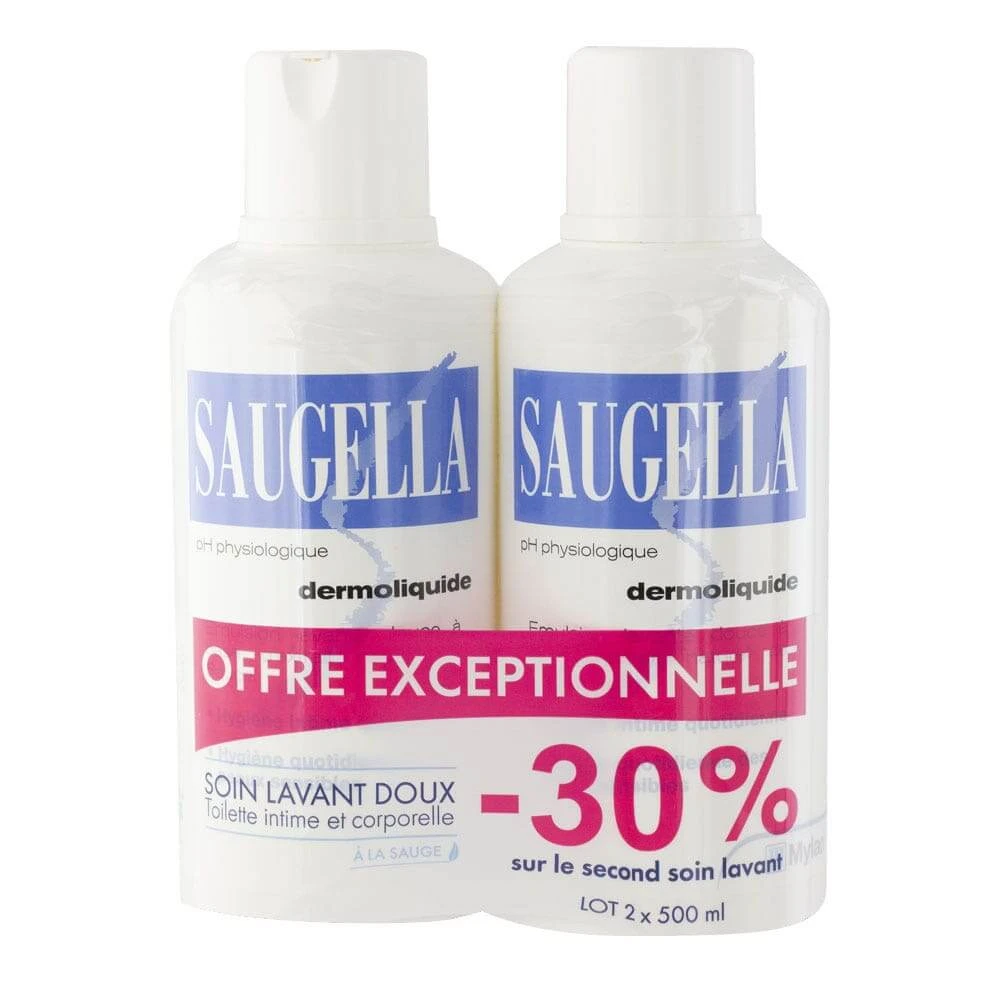 Saugella Dermoliquid Intimhygiene-Reinigungsmittel 2x500ml