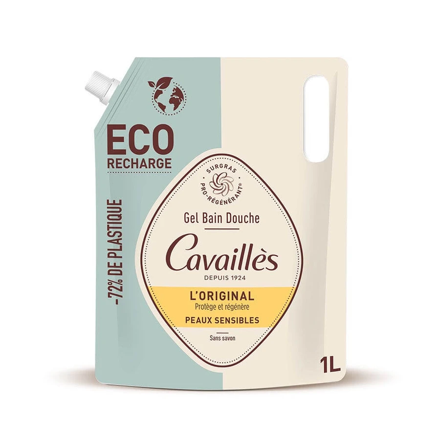 Cavaillès Eco Recharge Gel Bain et Douche L'Original Peaux sensibles 1L