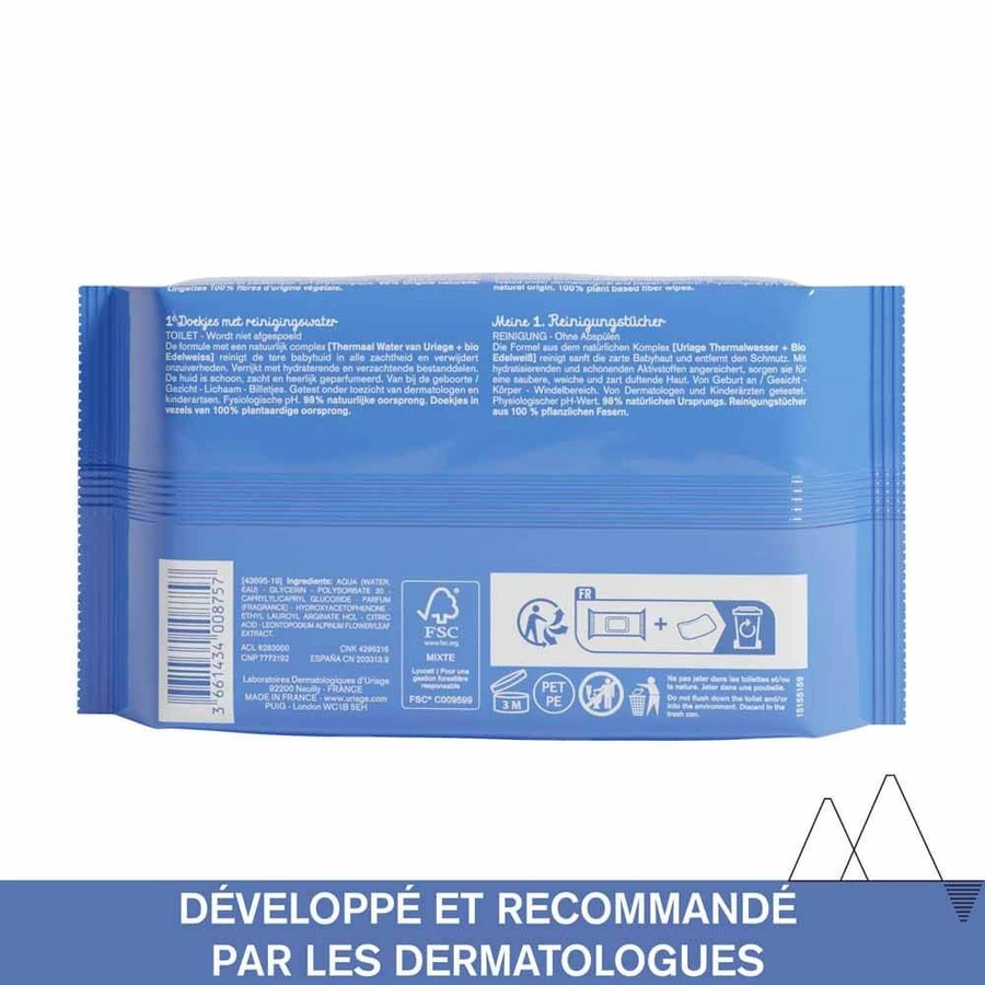 Șervețele de curățare cu apă pentru copii Uriage x70