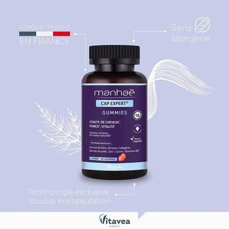 Manhaé Cap Expert Cheveux Force Vitalité 60 gummine