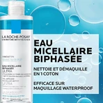La Roche-Posay Agua Micelar Fisiológica Ultra Limpiadora Bifásica Rostro y Ojos Waterproof 400ml