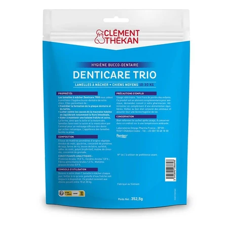 Clement-Thekan Denticare Trio Chewable Strips for dogs 10 to 30 kg 15 strips