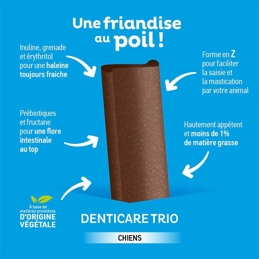 Clement-Thekan Denticare Trio Chewable Strips for dogs 10 to 30 kg 15 strips