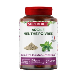Superdiet Argile Menthe Poivrée 250 Komprimate
