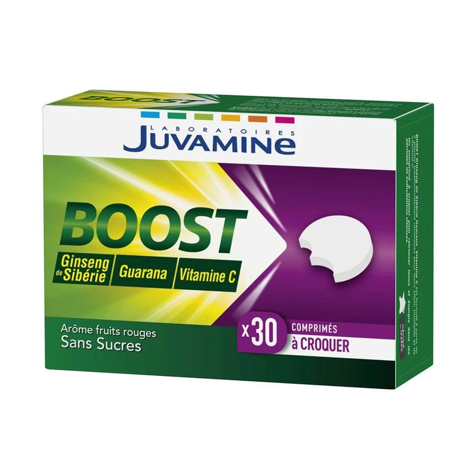 Juvamine Boost Vitaminas C Ginseng Guaraná 30 Comprimidos Masticables