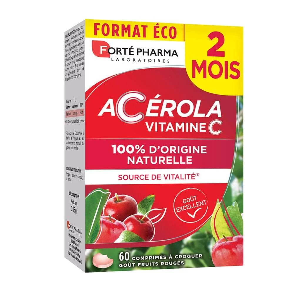 Forté Pharma Acerola Reich an natürlichen Vitaminen C 60 Kautabletten