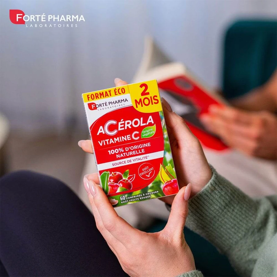 Forté Pharma Acerola Rica en Vitaminas C Naturales 60 comprimidos masticables