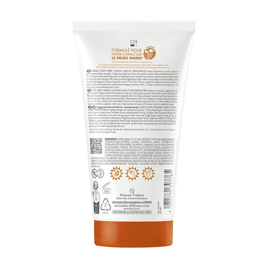 A-Derma Exomega Control Control Crème émolliente anti-grattage SPF50+ 150ml