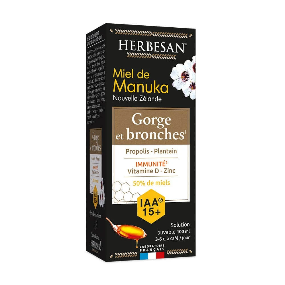 Herbesan Manuka Honig Hals und Bronchialsystem 100ml