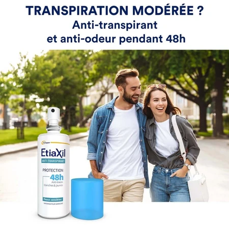 Etiaxil Antitranspirant Deodorant Spray 48h Schützen Achselhöhlen Moderate Transpiration Empfindliche Haut 100ml