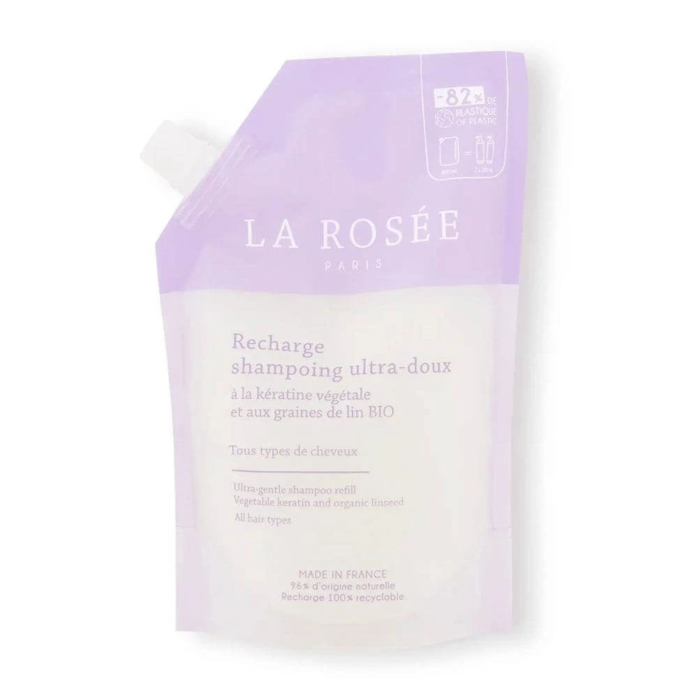LA ROSÉE Nachfüllpackung Ultra-Sanftes Shampoo mit pflanzlichem Keratin und Leinsamen 400 ml