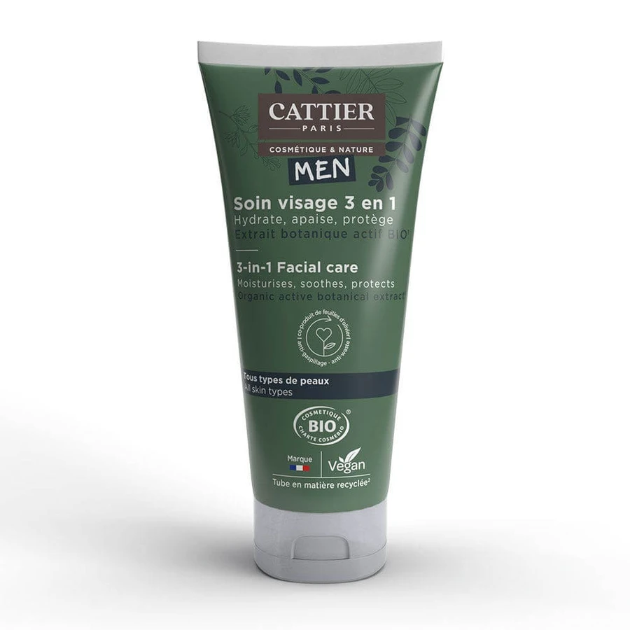 Cattier Men's Organic Gezichtsbehandeling 3 in 1 Pour tous les skins types 50ml