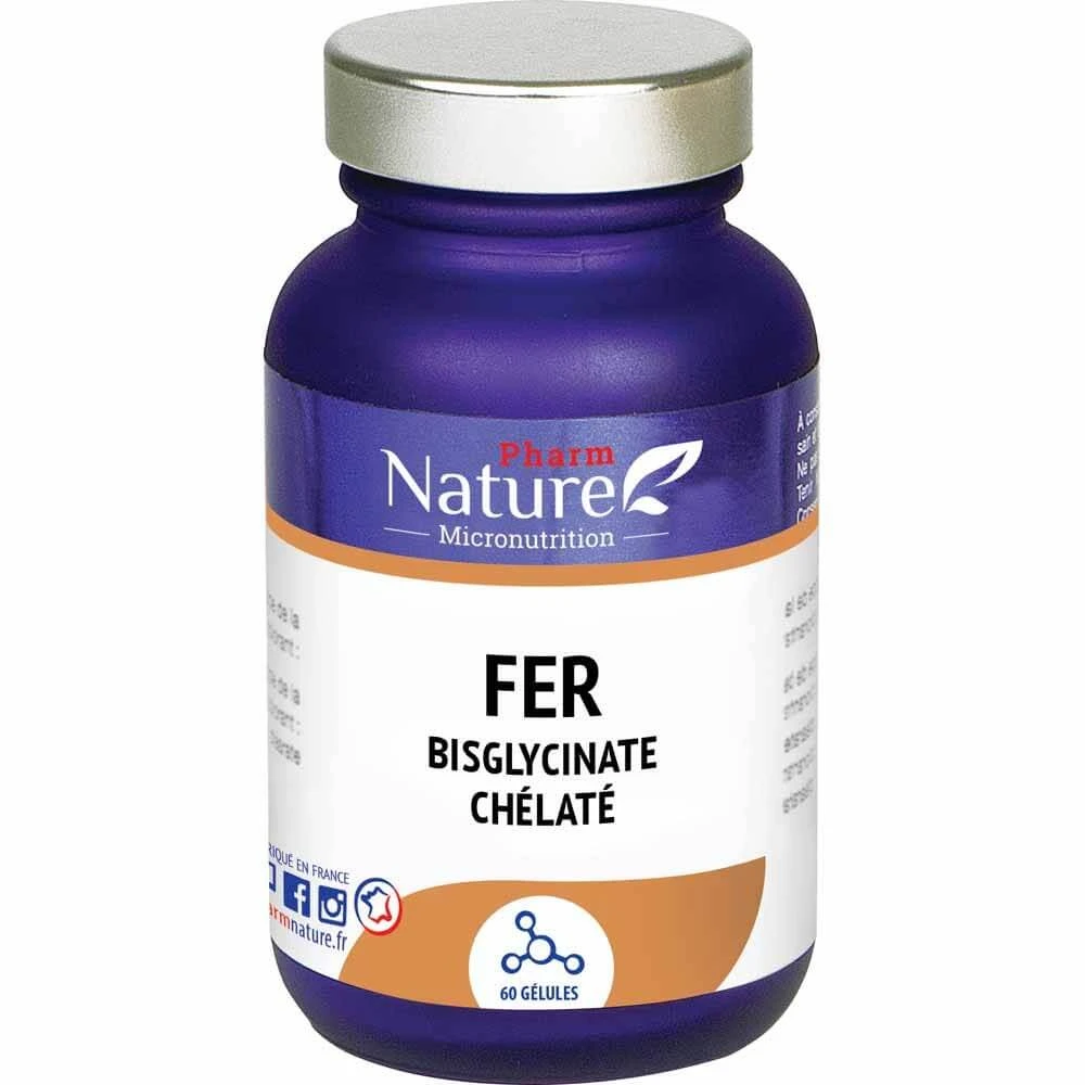 Pharm Nature Micronutrition Eisen Bisglycinat Chelat 60 Kapseln