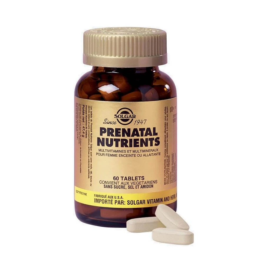 Solgar Prenatal Nutrients 60 tabletek Maternité Vitamines et Minéraux 60 comprimés: ceny i cechy