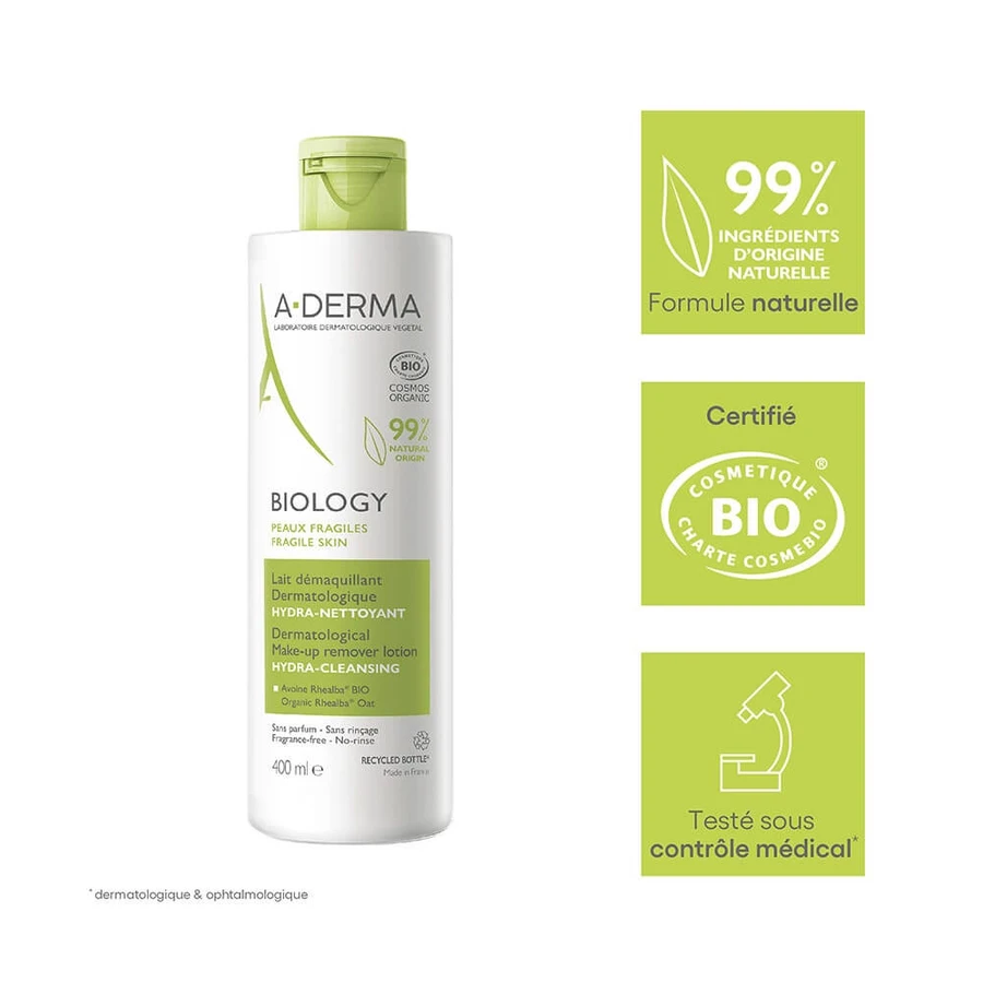 A-Derma Biology Bio-Feuchtigkeits-Reinigungsmilch 400 ml