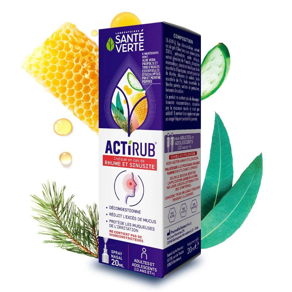 Sante Verte ActiRub Nasenspray für Erkältungen und Sinusitis 20ml