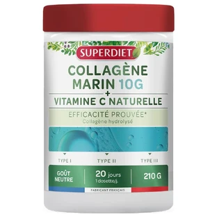 Superdiet Meereskollagen 10g + natürliches Vitamin C Neutraler Geschmack 210g