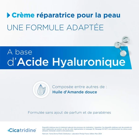 Cremă cicatrizantă, reparatoare și hidratantă cu Cicatridină, 60 g, Perrigo