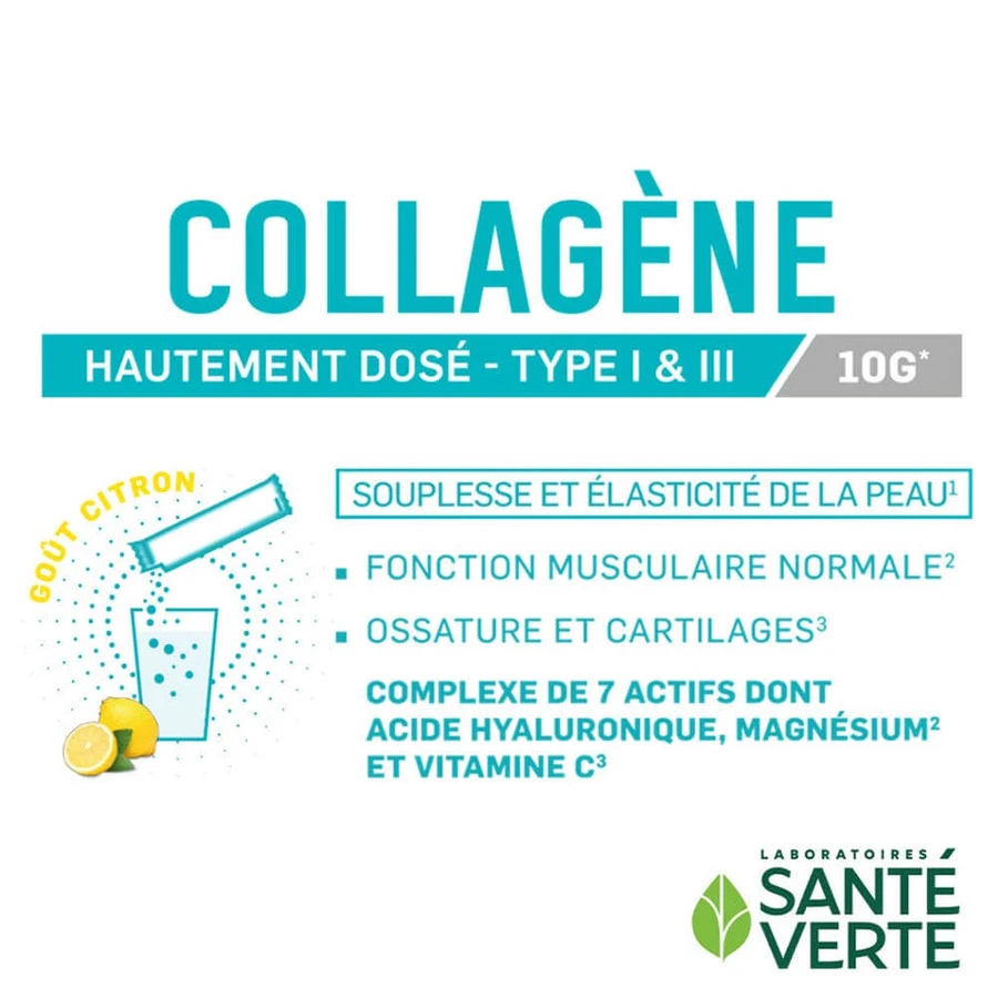 Sante Verte Kollagen Aroma Zitrone 30 Sticks