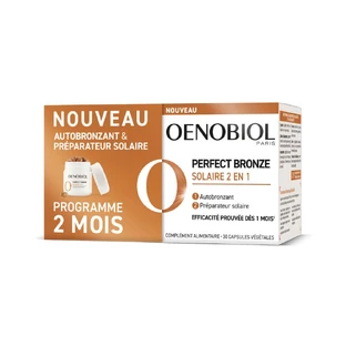 Oenobiol Perfect Bronze I Solari 2 en 1 Autobronceador y protección solar 60 cápsulas vegetales