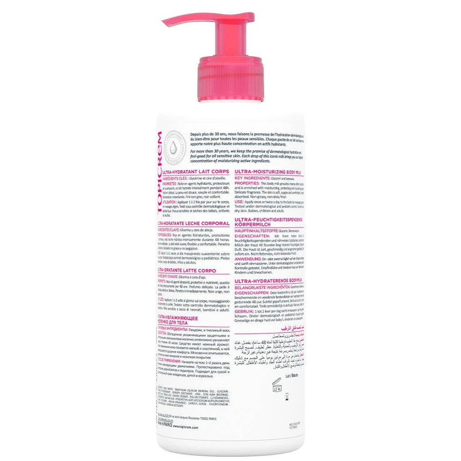 Topicrem Ultra-Hydraterende Bodymilk Voor De Gevoelige En Droge Huid Peaux Sensibles Et Seches 1L