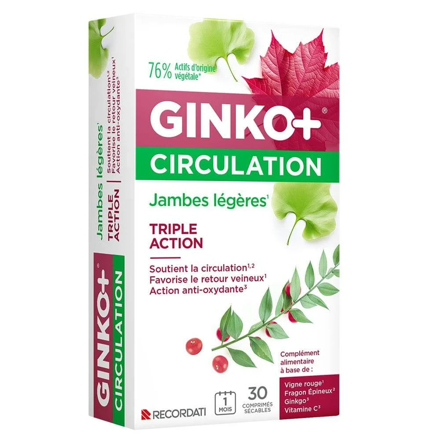 Ginko+ Leichte Beine für die Durchblutung 30 Tabletten