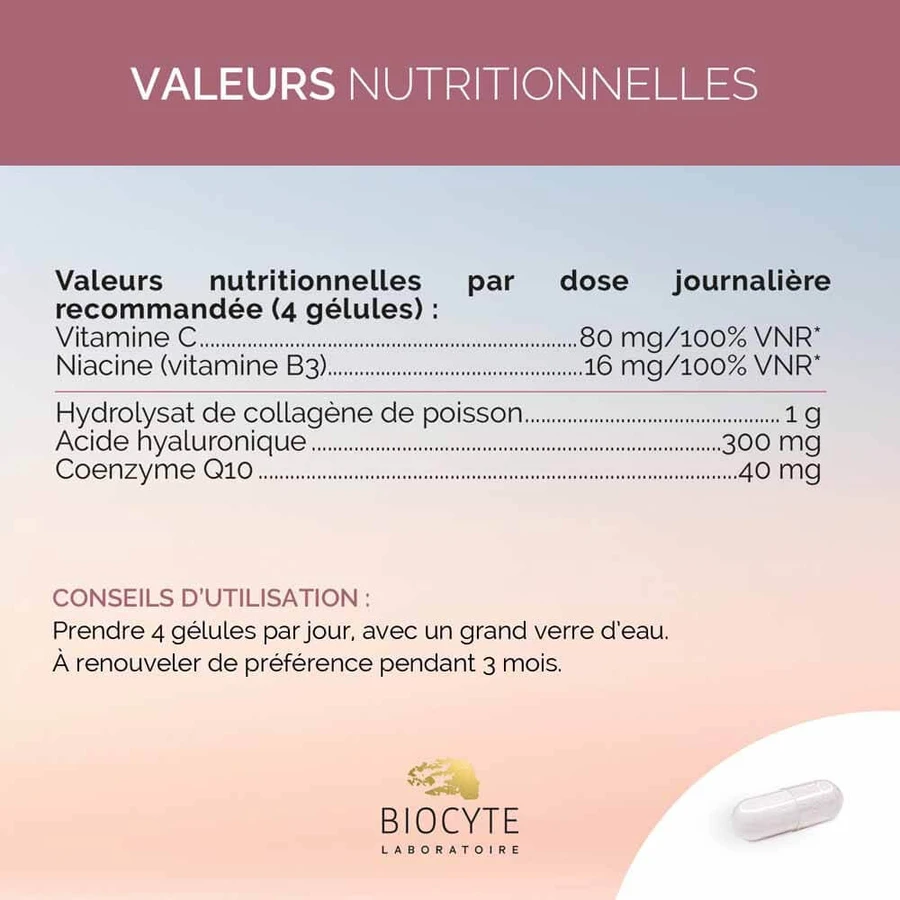 Biocyte Anti-Falten Kollagen HA 1300mg Schönheit und Festigkeit 80 Kapseln