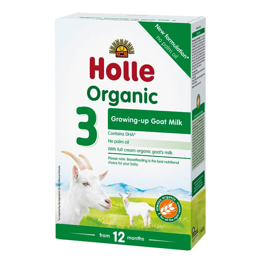 Ziegenmilchpulver Formel Bio 3, 10 Monate, 400 gr, Holle Babynahrung