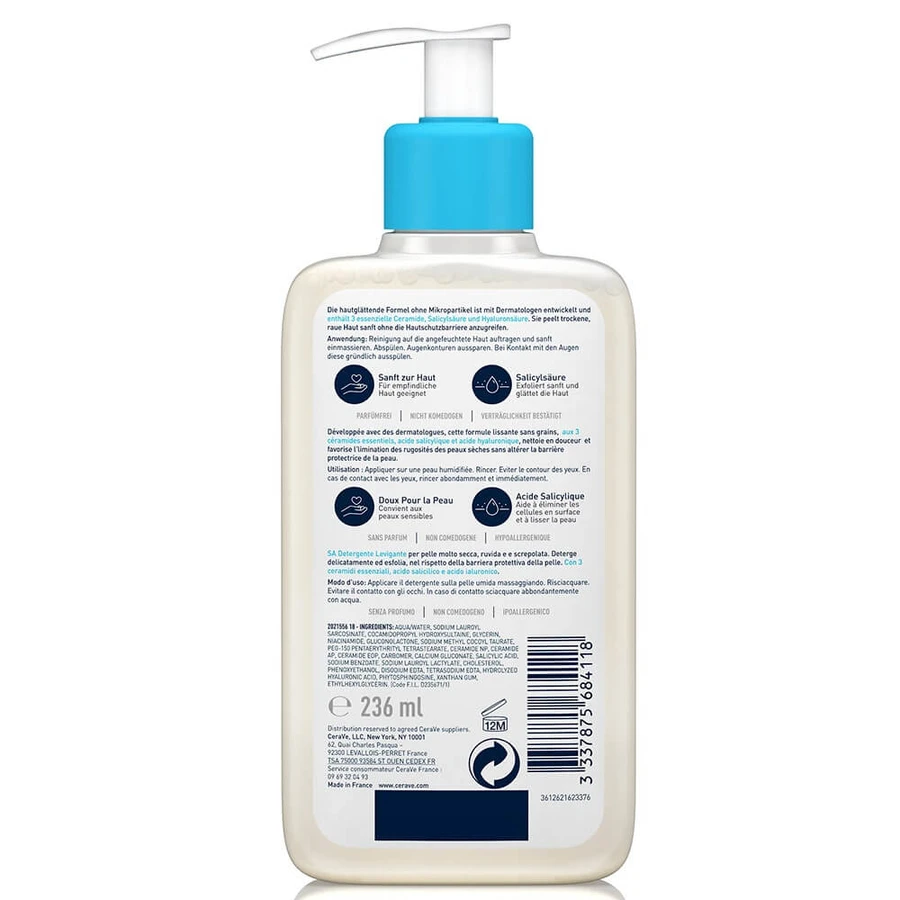 Cerave Body SA Salicylic Acid Cleansing Gel Dry, rough and chapped skin 236ml