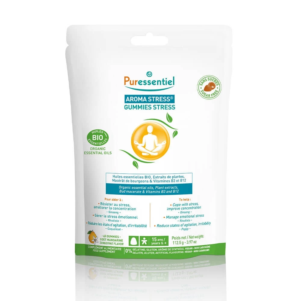 Puressentiel Aroma Stress Gummine mit biologischen ätherischen Ölen x45